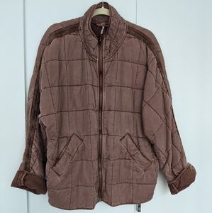 Free People Quilted Garment Dyed Bomber